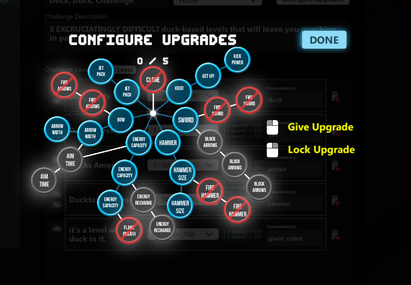 Configure Challenge Upgrades